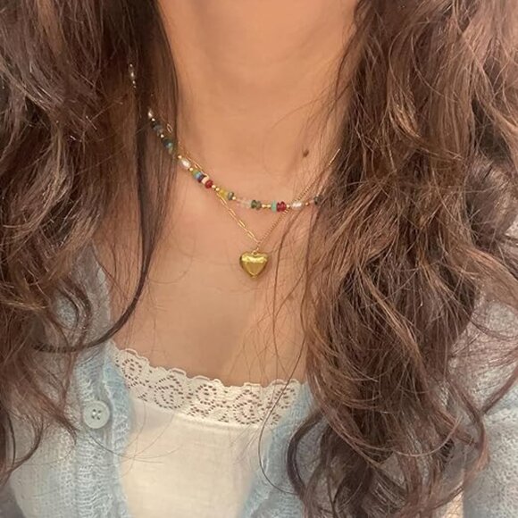 CAFFTI Beaded Necklace for Women 18K Gold Plated. - Picture 5 of 10